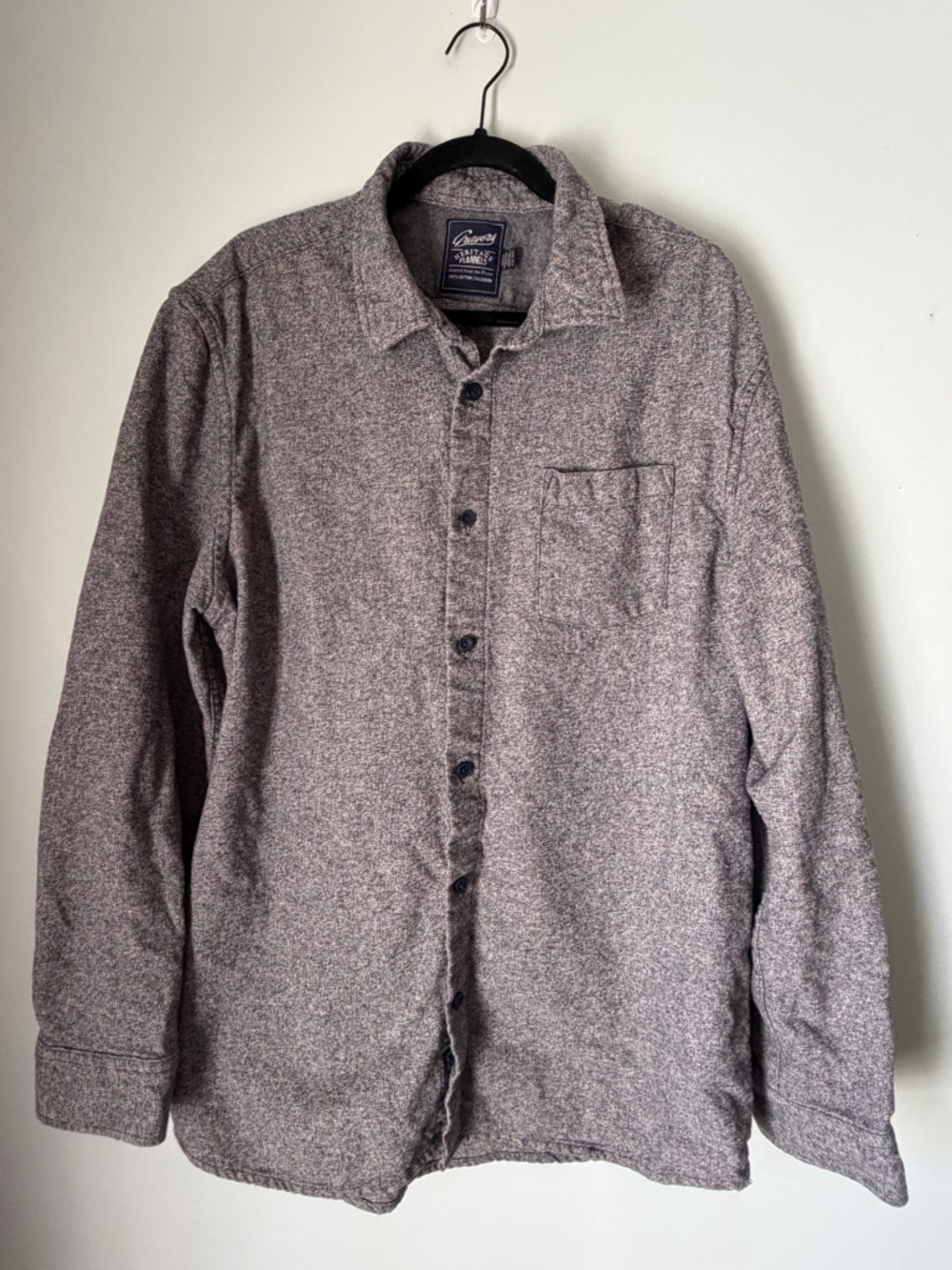 Grayers Heritage Flannel Shirt Mens XXL Gray Heather Button Down Cotton